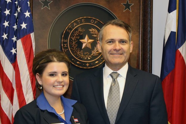 Waxahachie High School senior Madison Warren (left) met with Rep. John Wray (right) while in Austin from Feb. 12-13 for Capitol Day.