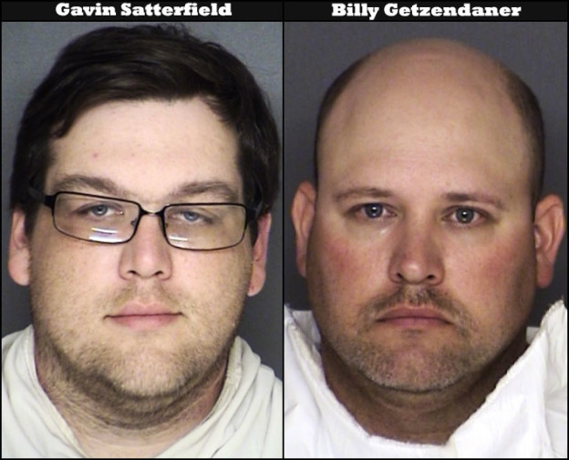 Fire Chief Gavin Satterfield (left) and Assistant Chief Billy Getzendaner (right) were arrested for tampering with witnesses in an alleged sexual assault incident that netted five fellow volunteer firemen.