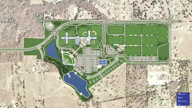 Approved site plan for the Midlothian Community Park.