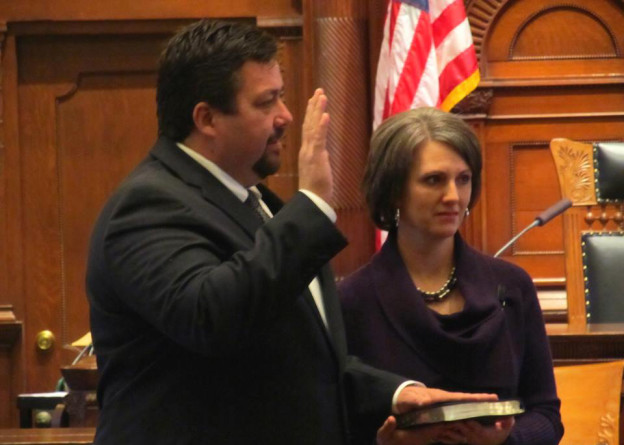 Precinct 2 Ellis County Commissioner Lane Grayson taking the oath of office on January 1, 2015.