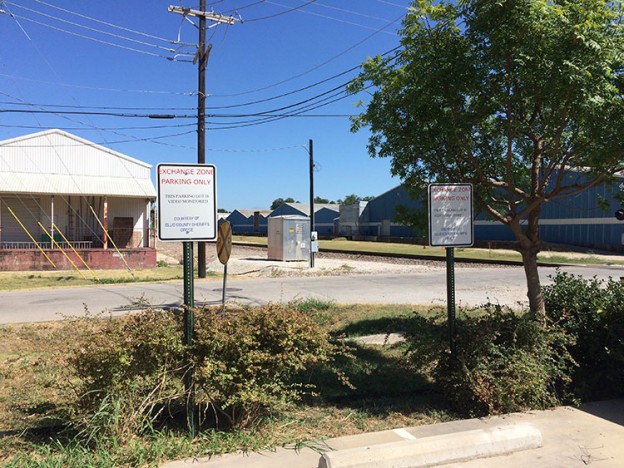 The Ellis County Sheriff's Office has set up an exchange zone on the southeast side of the county jail.